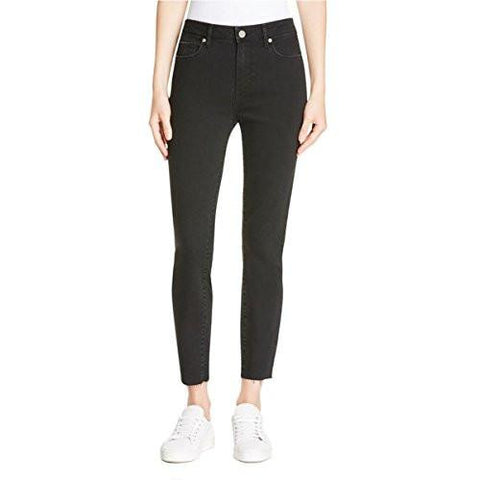 Hoxton Crop Raw Hem Ankle Crop Skinny Jeans Black 29