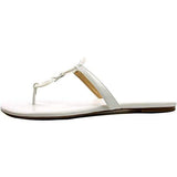 Michael Michael Kors Claudia Flat Sandal Optic White Patent Sandal 9 M