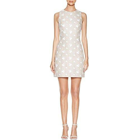 Michael Michael Kors Linen Blend Embroidered Casual Dress Beige 8