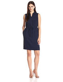 Flowy Drawstring Dress, Navy, 8
