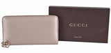 Metallic Taupe Charm Shine Lovely Zip Around Clutch Wallet