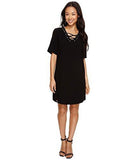 LaceUp Shirttail Dress, Black, Xl