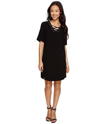LaceUp Shirttail Dress, Black, Xl