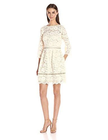 Vince Camuto Lace Fit And Flare Dress Ivory 4