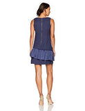 Eliza J Petite VNeck Dress Pleated Hem, Navy, 10P