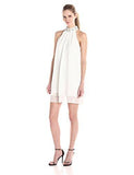 Beaded Collar Trapeze Dress, Ivory, 4