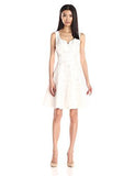 V Neck Shantung Eyelet, White, 6
