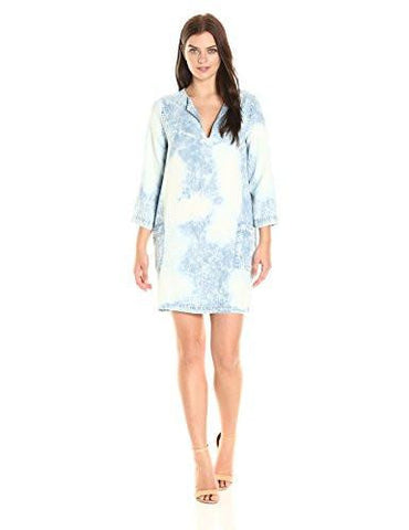 Acid Wash Shift Dress, Denim, L