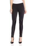 Ponte Polyurethane Leather Combo Pants Charcoal Heather Grey Small