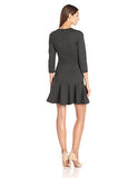 Long Sleeve Pique Dress B Charcoal Heather Small