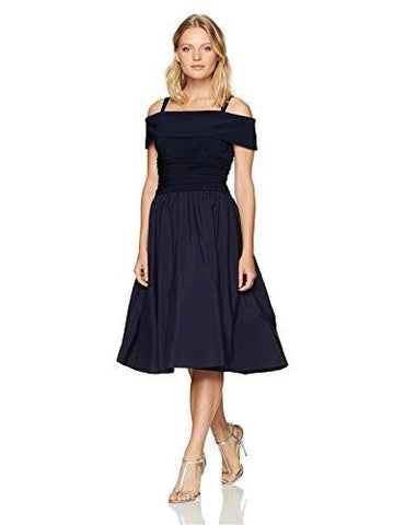 Jessica Howard Petite OffTheShoulder Fit And Flare Dress, Navy, 14P