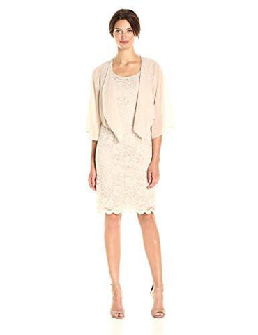 Wing Collar Jacket Dress, Champagne, 16