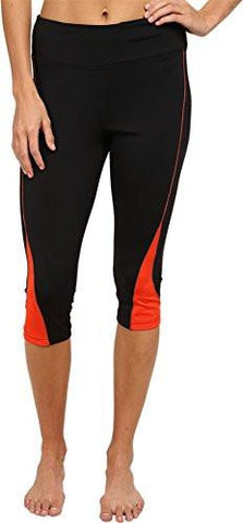 Motion Tight Capri Athletic Pants Black Cherry Tomato M