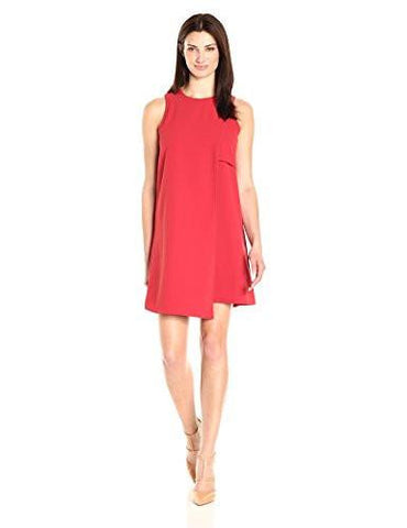Asymmetric Shift Dress, Tomato, L