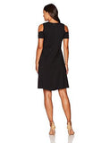 Ellen Tracy Open Shoulder Dress, El/Black, Petite Large
