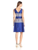 Taylor Dresses Shantung With Nude Organza, Royal/Nude, 8