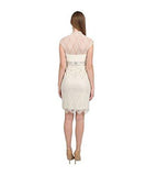 Pleated Chiffon Bodice Cocktail Dress N4101 4, Ivory