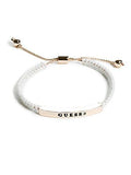 Guess Factory Rose Goldtone And White Logo Friendship Bracelet