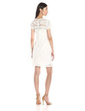 All Over Lace Dress With Cap Sleeve, White, 10