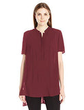 Slit Back Popover Top Wine Red Small