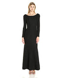 Eliza J Long Sleeve Glitter Gown, Black, 8
