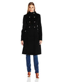 Wool Blend Military Coat, Black, 4