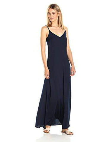 Armani Exchange Spaghetti Strap V Neck Woven Maxi Dress Navy 2