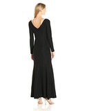 Eliza J Long Sleeve Glitter Gown, Black, 8