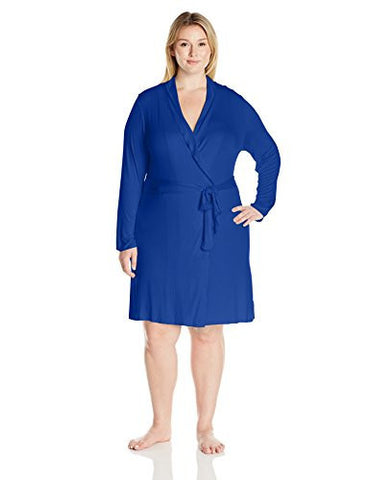 Plus Size Short Robe Cobalt 1X