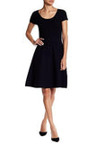 Short Sleeve Ribbed Dress For In Black, Small