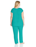 Plus Size Sleeveless Pajama Set Peacock 2X