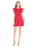 Ponte Flutter Sleeve Dress Cranberry 4