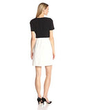Mystic Crepe Button Trim Fit And Flare, Black/Soft White, 4