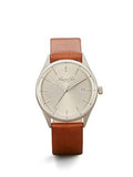 Kenneth Cole York Classic Quartz Stainless Steel And Brown Leather Dress Watch Model: 10026626