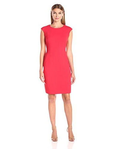 Extended Cap Sleeve Sheath, Red, 8