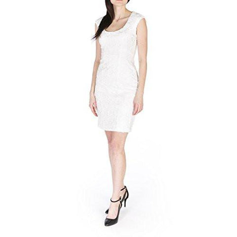 S Textured Scoop Neck Cocktail Dress White 0