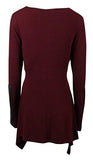 Faux Leather Handkerchief Top, Wine, Small