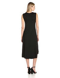 Riel High Low Jersey Knit Dress Black L