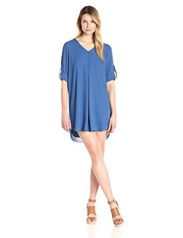 Karen Kane RollUp Sleeve Dress, Indigo, Xl