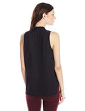Vince Camuto Sl V Blouse With Inverted Front Pleat Rich Black Small