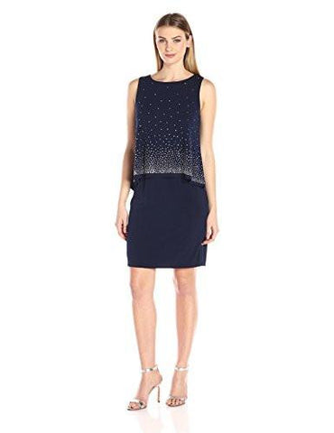 Jessica Howard Popover Sheath Dress, Navy, 6