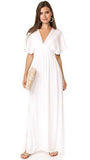 Piana V Neck Maxi Dress, White, L