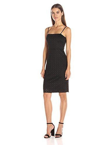 Trina Pernilla Perforated Geo Scuba Body Con Dress Black 8