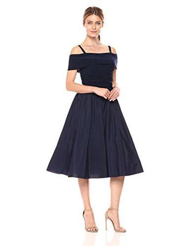 Jessica Howard Off The Shoulder Fit And Flare Dress, Navy, 6