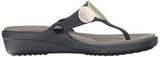 Crocs Sanrah Embellished Flip Wedge Sandal Navy 7 M Us