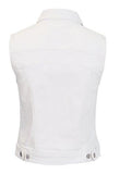 Denim Vest Stretchy Nice Stone Washed W Hand Sanding S M L 1Xl 2Xl 3Xl White 2Xl
