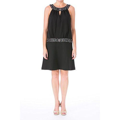 S Embellished Sleeveless Cocktail Dress Black 6