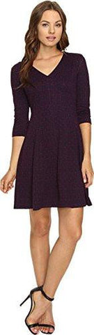 Taylor Dresses Novelty Jacquard Fit And Flare, Navy Plum, 8