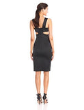 Satin Dress With Cut Outs, Black, 0