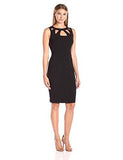 Sleeveless Shift With Triangle Cut Out Neckline, Black, 10